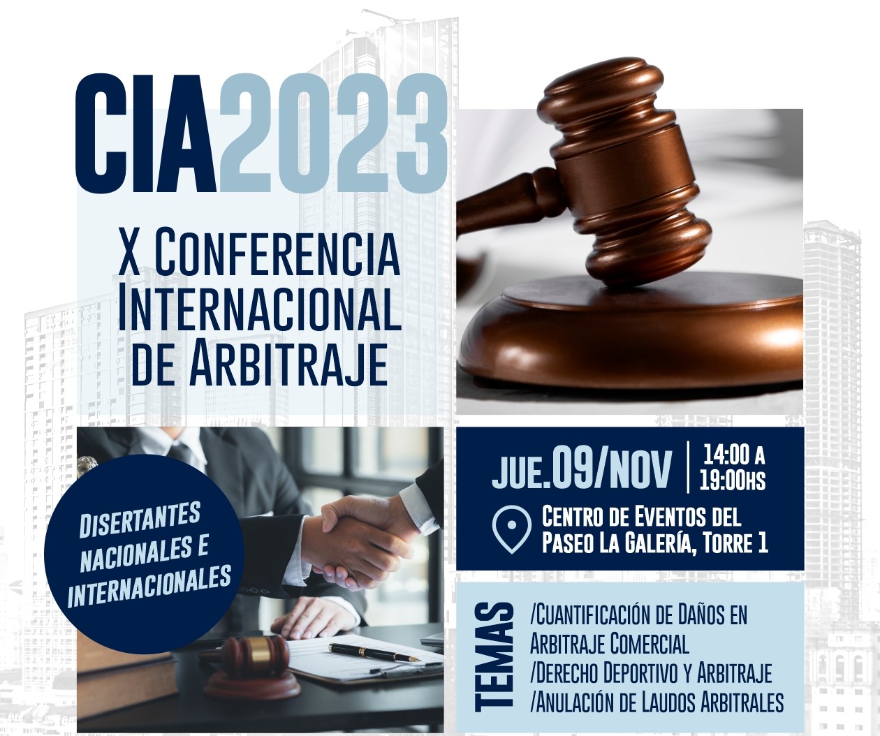 Llega la X Conferencia Internacional de Arbitraje (CIA) 2023 en el mes de noviembre